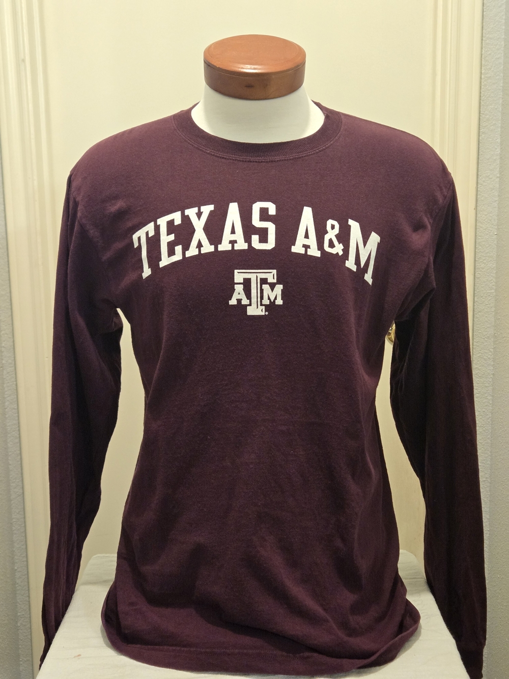 adidas, Texas A&M, Long Sleeve Crewneck in Maroon with White, M